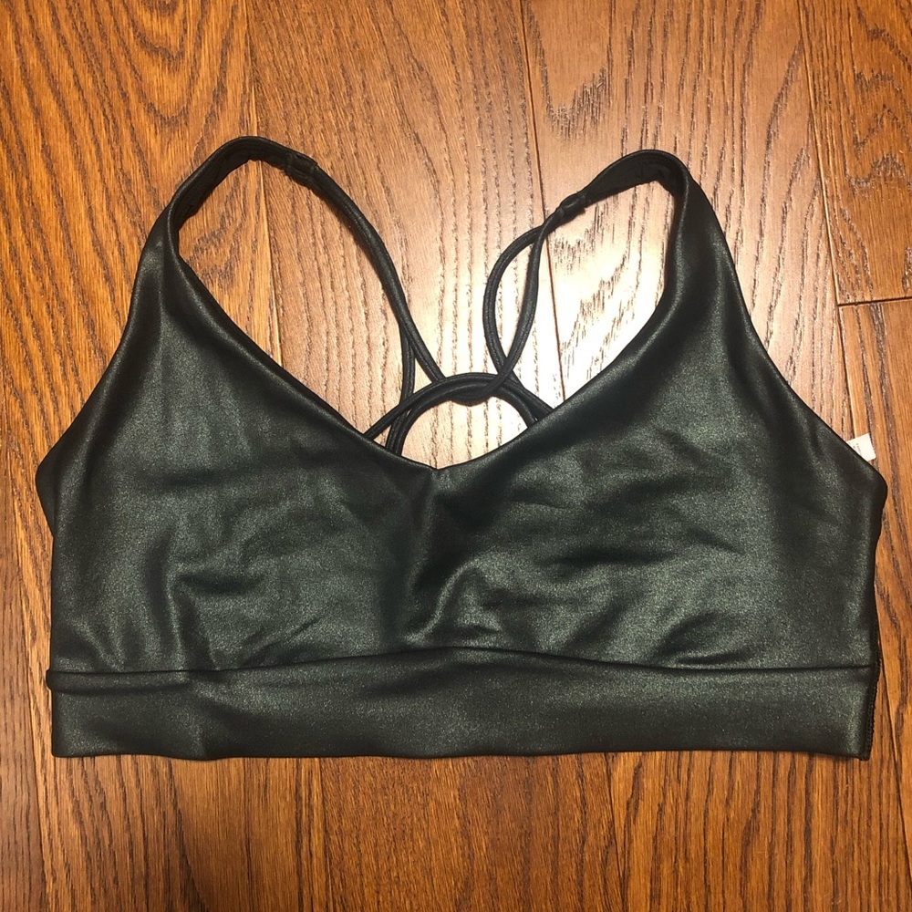 Athleta Shimmer Green Powervita Sports Bra M